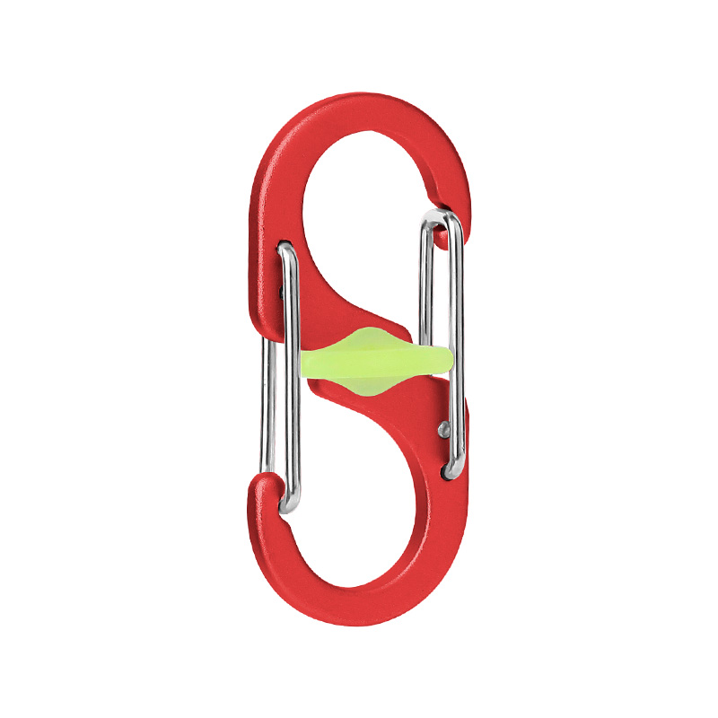 1.97&rdquo; S-Type Locking Carabiner Clips, Aluminum Alloy Dual Gate Key Ring Clips with Center Lock
