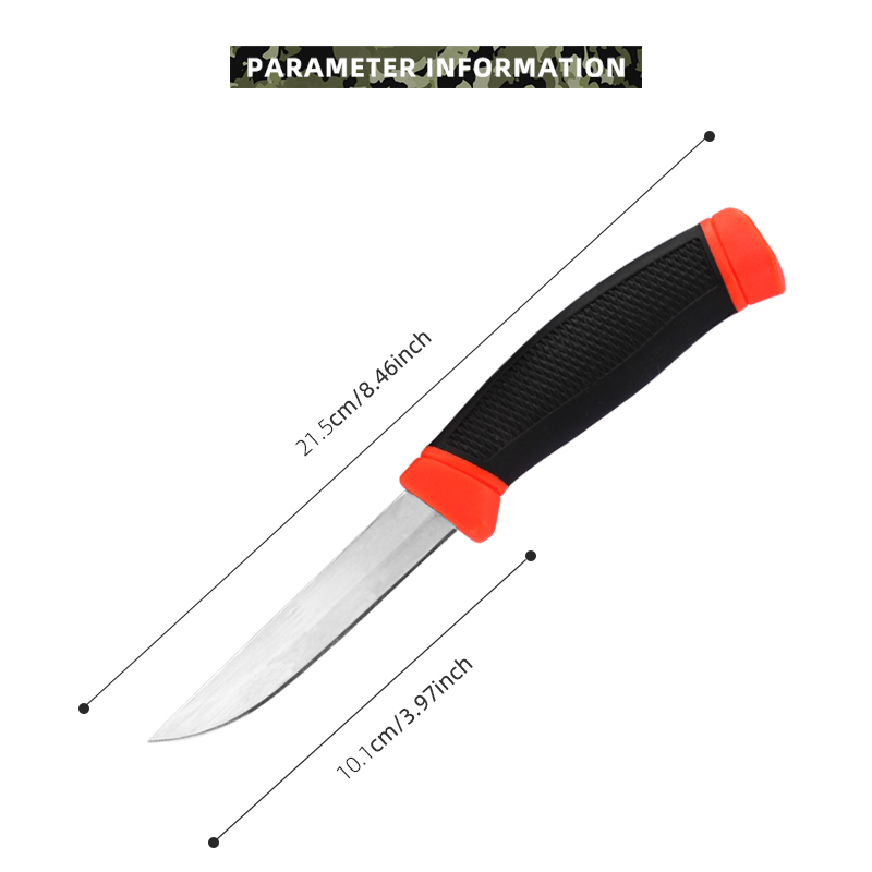 Stainless Steel Fishing Gear & Prep Tool - 3.97" Rust-Resistant Blade, Non-Slip Ergonomic Grip, Protective Sheath Included