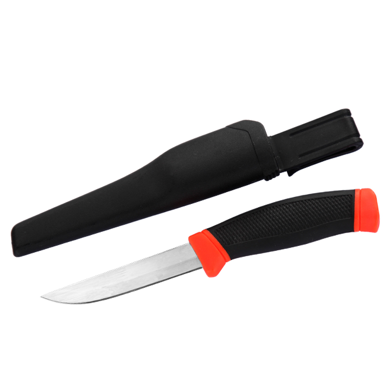 Stainless Steel Fishing Gear & Prep Tool - 3.97" Rust-Resistant Blade, Non-Slip Ergonomic Grip, Protective Sheath Included