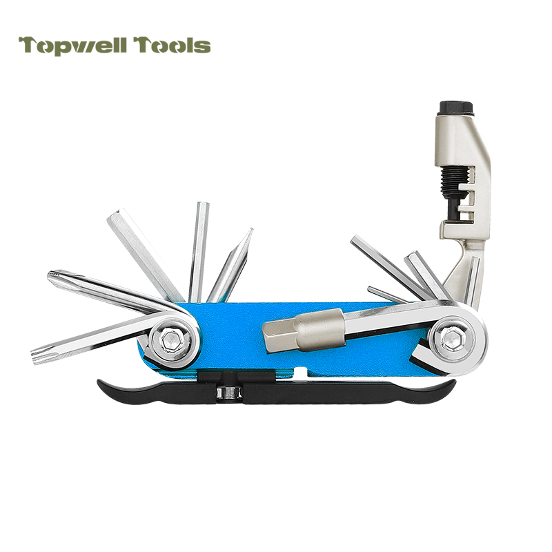 14-in-1 Bicycle Multi-Tool - Professional Bike Repair Kit with Chain Breaker, Hex Wrenches, Spoke Wrenches & Screwdrivers, Compact Cycling Gear