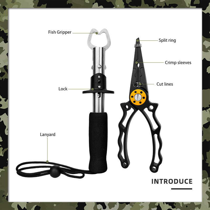 Saltwater Fishing Gear Combo - Ergonomic Hook Remover Pliers with Line Cutter & Secure EVA Handle Fish Control Gripper, Essential Angler Tool Kit Saltwater Fishing Gear Combo - Ergonomic Hook Remover Pliers with Line Cutter & Secure EVA Handle Fish Control Gripper, Essential Angler Tool Kit
