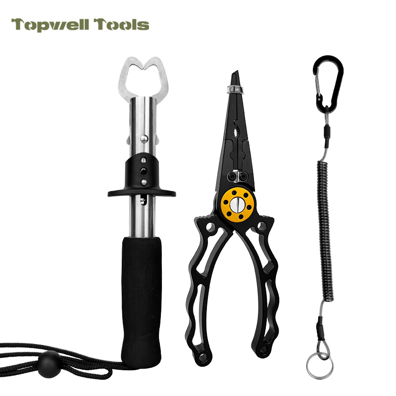 Saltwater Fishing Gear Combo - Ergonomic Hook Remover Pliers with Line Cutter & Secure EVA Handle Fish Control Gripper, Essential Angler Tool Kit