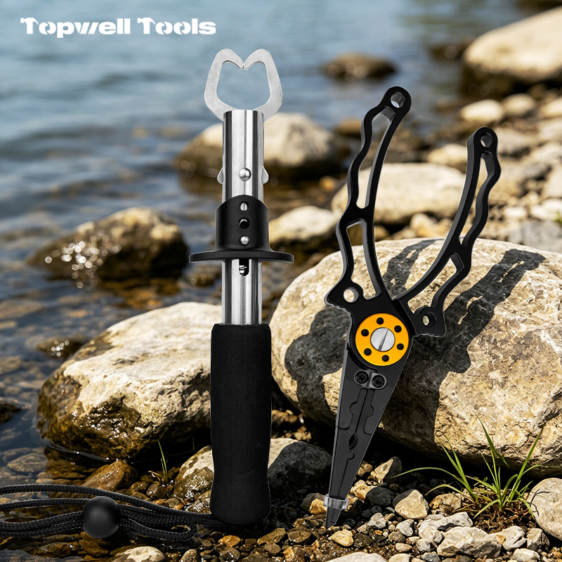 Saltwater Fishing Gear Combo - Ergonomic Hook Remover Pliers with Line Cutter & Secure EVA Handle Fish Control Gripper, Essential Angler Tool Kit