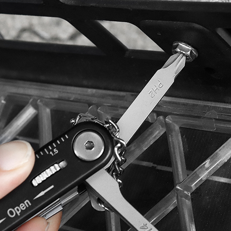 10-in-1 Portable Bike Tool - Folding Bicycle Repair Multi-Tool with Hex Wrenches, Screwdrivers & Ruler, Compact Cycling Pocket Gear