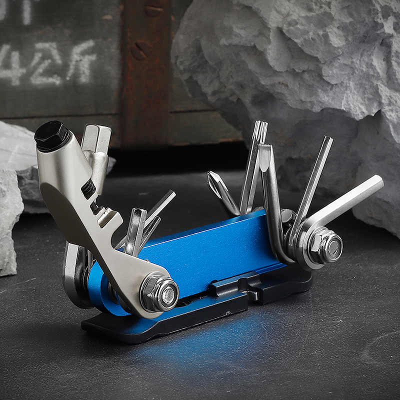 14-in-1 Bicycle Multi-Tool - Professional Bike Repair Kit with Chain Breaker, Hex Wrenches, Spoke Wrenches & Screwdrivers, Compact Cycling Gear
