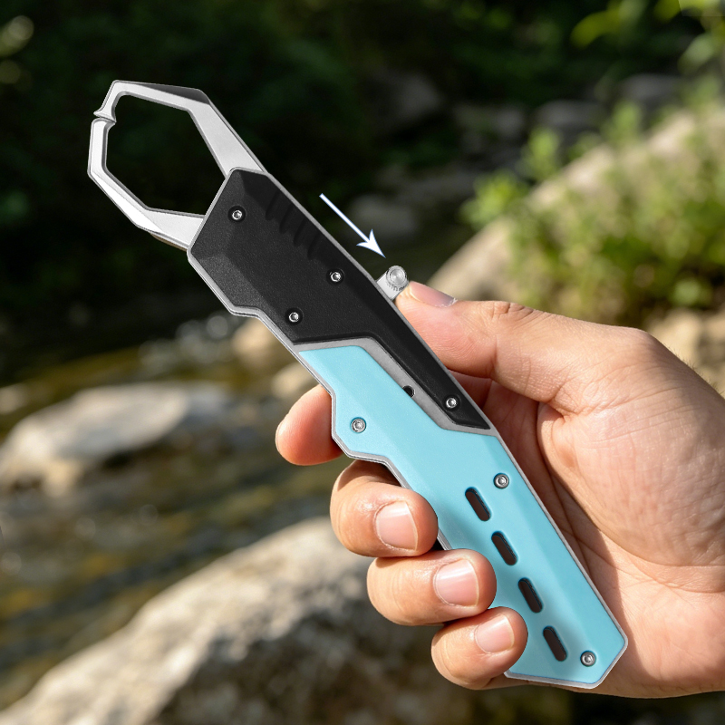 3-Piece Fishing Tool Set - Fish Lip Gripper & Dual Split Ring Pliers (6.45" & 7.32") 