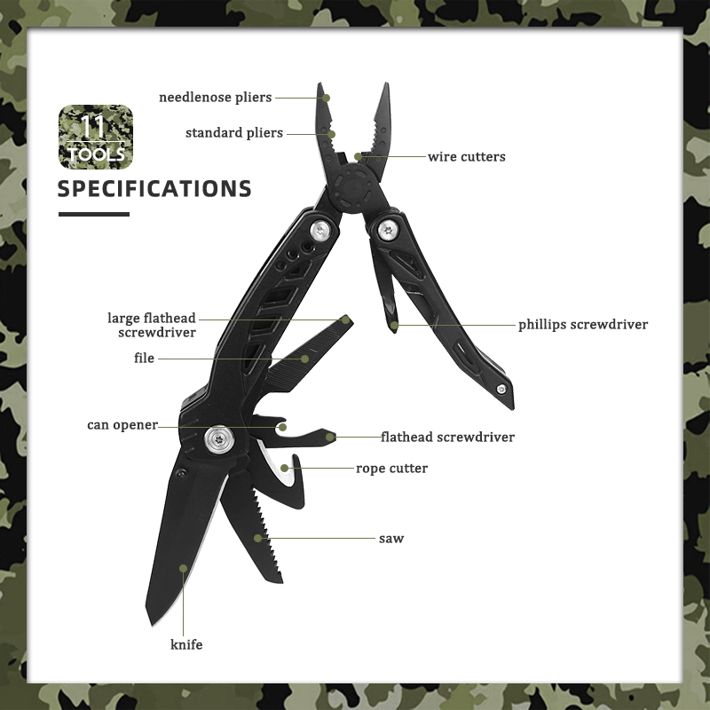 11-in-1 Heavy Duty Multitool Pliers - Stainless Steel Folding Pocket EDC Tool 11-in-1 Heavy Duty Multitool Pliers - Stainless Steel Folding Pocket EDC Tool