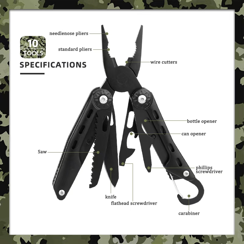 10-in-1 Compact Carabiner Multitool Pliers - Stainless Steel Folding Pocket EDC Tool 10-in-1 Compact Carabiner Multitool Pliers - Stainless Steel Folding Pocket EDC Tool