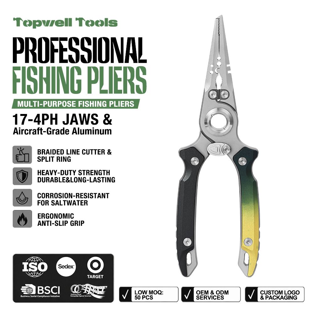 15-in-1 Fishing Multitool with Pocket Clip, Heavy Duty Stainless Steel Fishing Tool 
